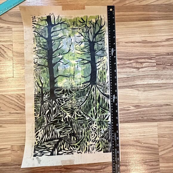 Sandra Rosen Holubow Print Signed Numbered Chicago Artist Trees Roots 14" x 23" - Picture 11 of 11